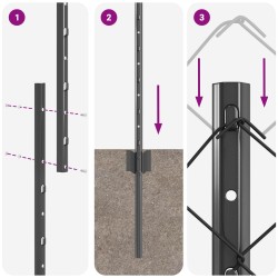 Clôture grillagée avec poteau 10 x 1 m Acier recouvert de PVC 646755646755