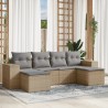 Salon de jardin avec coussins 6 pcs beige résine tressée 646778646778