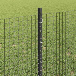 Clôture en fil soudé avec poteaux 10 x 0,8 m Gris Maille 646784646784