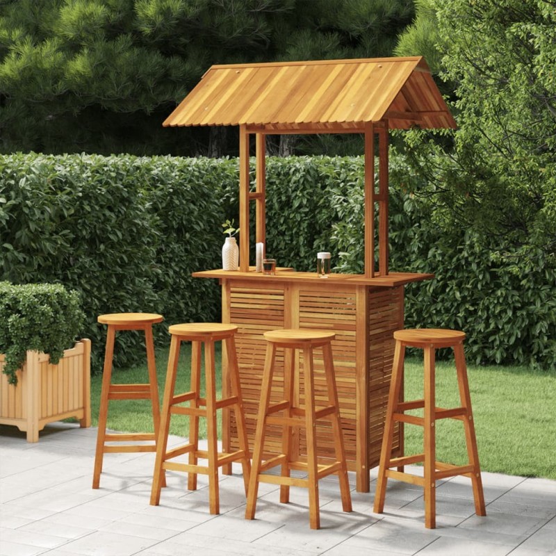 Ensemble de bar de jardin 5 pcs Bois d'acacia solide 646790646790