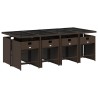Ensemble à manger de jardin et coussins 9 pcs marron poly rotin 646811646811