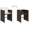 Ensemble à manger de jardin et coussins 9 pcs marron poly rotin 646811646811