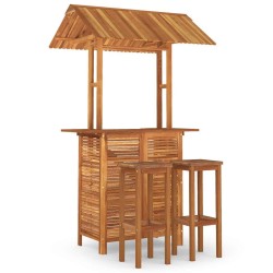 Ensemble de bar de jardin 3 pcs Bois d'acacia solide 646812646812