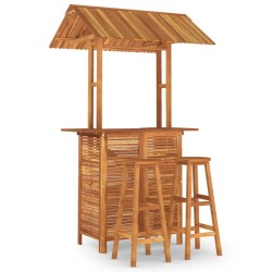 Ensemble de bar de jardin 3 pcs Bois d'acacia solide 646814646814