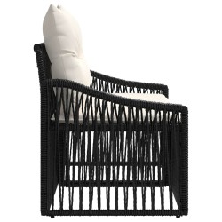 Canapé de jardin 2-Nombre de places Noir polyrotin 646821646821