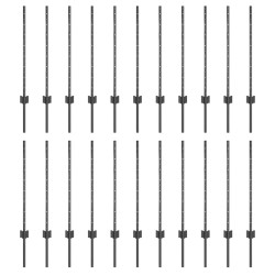 Poteau de clôture enchâssé 22 pc Gris 120 cm 646826646826