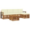 Ensemble de canapés d'extérieur 6 pcs Naturel et Crème 646832646832