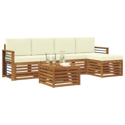 Ensemble de canapés d'extérieur 6 pcs Naturel et Crème 646832646832