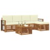 Ensemble de canapés d'extérieur 6 pcs Naturel et Crème 646832646832