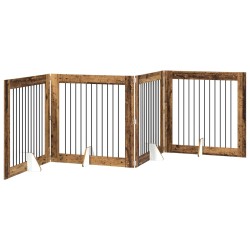 Porte de chien pliable avec supports 4 pcs Bois ancien 401 cm 646835646835