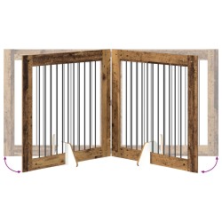 Porte de chien pliable avec supports 4 pcs Bois ancien 401 cm 646835646835