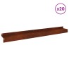 Bordure de Pelouse 20 pcs 100 x 10 x 8 cm Acier Rouillé 646836646836