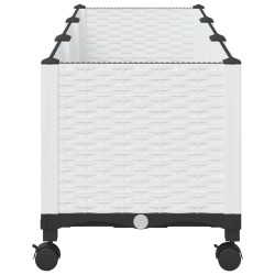 Jardinière avec Roues Blanc 120 x 40 x 48 cm PP 646846646846