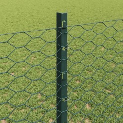 Clôture hexagonale avec poteau 50 x 1,2 m Vert Maille 646862646862