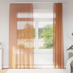 Rideaux en voile à œillets 2 pcs couleur terre cuite 646868646868