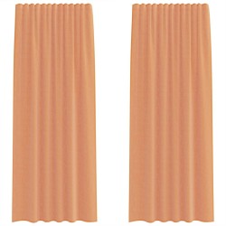 Rideaux en voile à œillets 2 pcs couleur terre cuite 646868646868