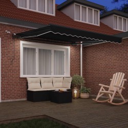 Auvent rétractable Noir 350 x 250 cm Polyester 646872646872