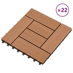 Carreau de terrasse 22 pcs Marron 30 x 30 cm WPC 646876646876