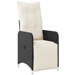Ensemble de bistro de jardin 5 pcs coussins noir poly rotin 646880646880