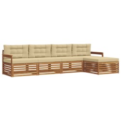Ensemble de canapés d'extérieur 5 pcs Naturel et Beige 646892646892