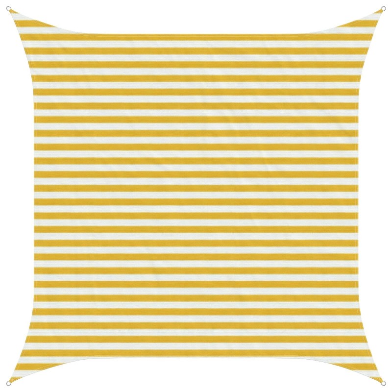 Voile d'ombre Jaune et blanc 3 x 3 m HDPE 646893646893