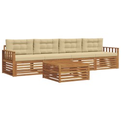 Ensemble de canapés d'extérieur 5 pcs Naturel et Beige 646894646894