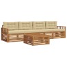 Ensemble de canapés d'extérieur 5 pcs Naturel et Beige 646894646894