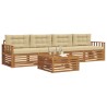 Ensemble de canapés d'extérieur 5 pcs Naturel et Beige 646894646894