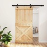 Porte coulissante Naturel et noir 100 x 210 cm 646896646896