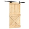 Porte coulissante Naturel et noir 100 x 210 cm 646896646896