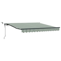 Auvent rétractable Vert et blanc 350 x 250 cm Polyester 646899646899