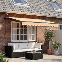 Auvent rétractable Sable 350 x 250 cm Polyester 646900646900