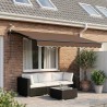 Auvent rétractable Taupe 350 x 250 cm Polyester 646901646901