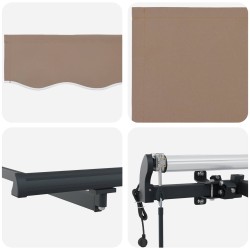 Auvent rétractable Taupe 350 x 250 cm Polyester 646901646901