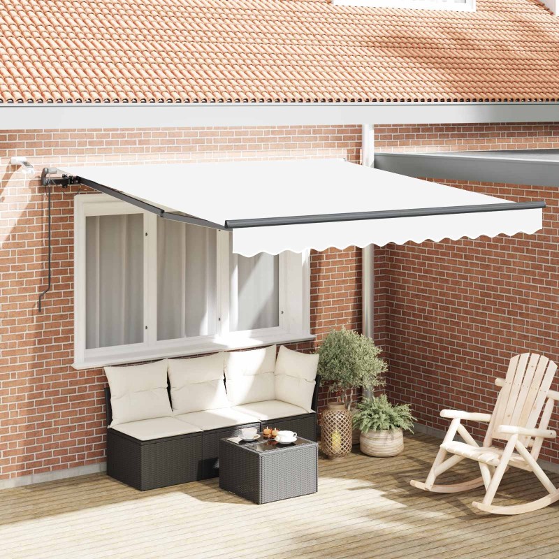 Auvent rétractable Blanc 350 x 250 cm Polyester 646911646911