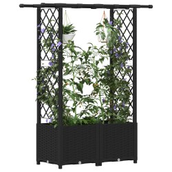 Lit Élevé avec Treillis et Toit Noir 124,5 x 40 x 136 cm PP 646916646916