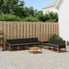 Ensemble de canapés d'extérieur 8 pcs Naturel et noir 646921646921