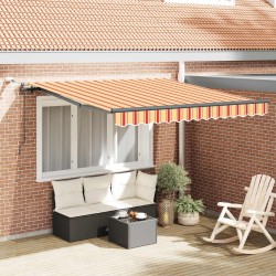 Auvent rétractable Jaune et Orange 350 x 250 cm Polyester 646925646925