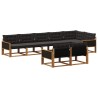 Ensemble de canapés d'extérieur 8 pcs Naturel et noir 646928646928