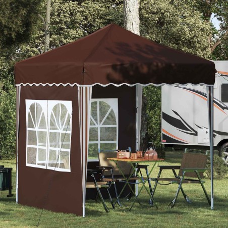 Tente de fête pop-up 195 x 195 x 245 cm Marron Tissu Oxford 646929646929