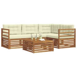 Ensemble de canapés d'extérieur 5 pcs Naturel et Crème 646930646930