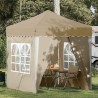 Tente de fête pop-up 195 x 195 x 245 cm Crème Tissu Oxford 646936646936