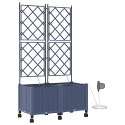 Porte-plante de jardin avec irrigation et roues 2 pc Gris PP 646938646938