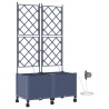 Porte-plante de jardin avec irrigation et roues 2 pc Gris PP 646938646938