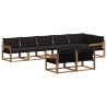Ensemble de canapés d'extérieur 8 pcs Naturel et Noir 646941646941