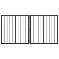 Porte pour chien 2 pcs Noir 80 x 80 cm Acier galvanisé 646942646942