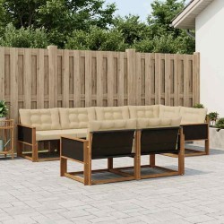 Ensemble de canapés d'extérieur 7 pcs Naturel et Beige 646955646955
