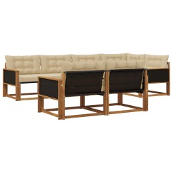 Ensemble de canapés d'extérieur 7 pcs Naturel et Beige 646955646955
