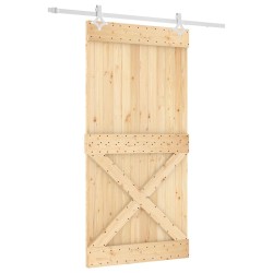 Porte coulissante Naturel et Blanc 100 x 210 cm 646959646959