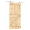 Porte coulissante Naturel et Blanc 100 x 210 cm 646959646959
